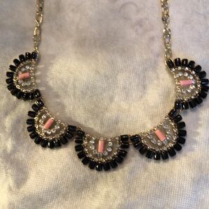 Couteur 2-piece earrings-statement semi circle crystal beaded chain necklace